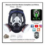 Mascara Anti Gas Rostro Completo Con Filtros Y Cartuchos