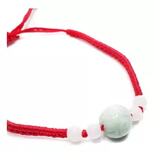 Pulseira Trançada Jade Branco Pedra Natural