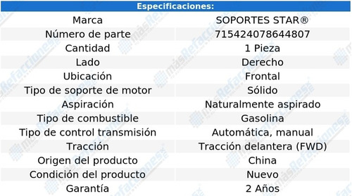 Soporte Motor Frontal Derecho Protege5 L4 2.0l 02-03 Foto 2