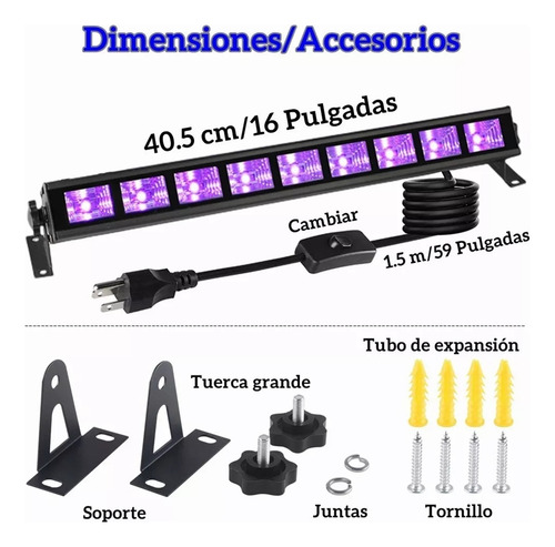 36w Led Uv Barra De Luz Negra Reflector Luces Para La Fiesta Luces Para Fiestas Luces Rgb Led Rgb Luces De Fiesta Luces Escenario Luces Para Fiesta Luz De Escenario Led Tacho Par Genérica 110v Led Uv