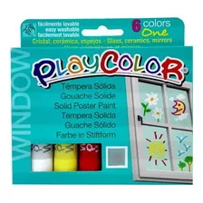 Tempera Solida Para Vidrios 6 Colores Playcolor