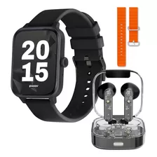 Smartwatch Binden Kulest Reloj Inteligente Pantalla 1.8' Llamadas Salud Resiste Salpicaduras Audífonos Tws Transparentes Negro