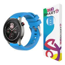 123smart Pulseira De Silicone Fecho Prata 22mm Compativel Com Amazfit Gtr 4 Gtr3 Gtr 2 Gtr 2 Nova Versao Gtr 47mm Balance Pace S1 Stratos 1 2 E 3 Gt Gt2 46mm Gt3 46mm Gt 4 46mm Cor Azul Celeste