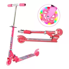 Patinete Divertido Infantil 2 Rodas Led Rosa 