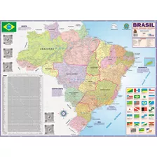 Mapa Brasil Politico Regional Rodoviário 120 X 90cm Gigante