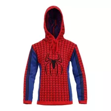 Blusa Fantasia Trico Lã Infantil Homem Aranha Com Capuz