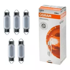 Lampada Torpedo Curta Osram 12v 3w 30mm Original 5 Lâmpadas