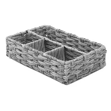 Whitmor Split Rattique 4 Section Tray Gray Wash