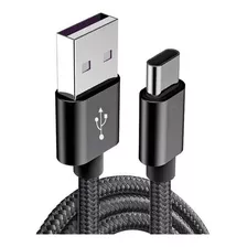 Cabo Usb Tipo C Turbo 3 Metros Carga E Dados Reforçado Cor Aleatoria