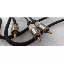Cabo Auxiliar Audio P2 Para Rca Stereo Nylon Trançado 1,80m 