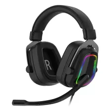 Audifonos Gamer Monster 7.1 Cancelacion Ruido Rgb Kmh7-hbk Color Negro