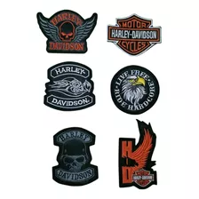 Pack 6 Harley Davidson Motorcycles Parches Bordados Bikers