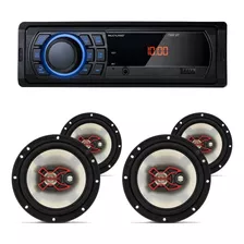 Rádio Mp3 Multilaser + Falantes Bravox X 6 Polegadas 200w