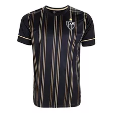 Camisa Atlético Mineiro Spr Listrada Masculina Preto Dourado