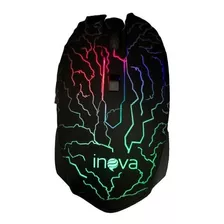 Mouse Gamer Usb Para Jogos Inova Cor Preto Com Led