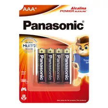 4 Pilhas Alcalinas Aaa 3a Panasonic 1 Cart