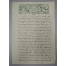 Documento Antiguo Papel Sellado De 1908. Excelente Estado 