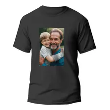 Camiseta Masculina Preta Personalizada Estampa Foto 18x28cm