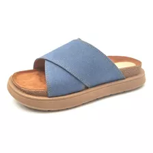 Sandalias Crossplain Bianca & Co Zuecos Denim Jean Gamuzón