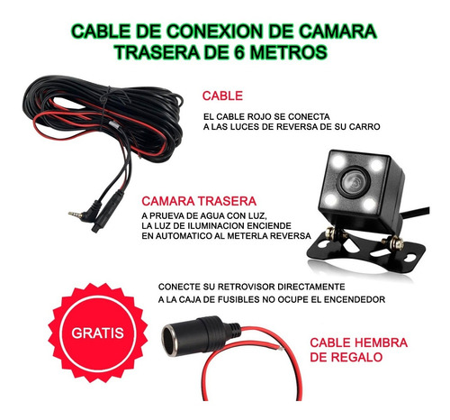 Espejo Retrovisor Dvr Pantalla 4.3, 2camaras, Logo  Mini Foto 5