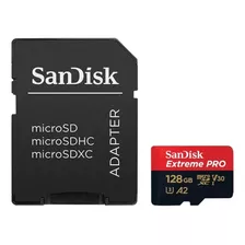 Sandisk Tf Extreme Pro 200mb/s 128gb (verm/preto) A2