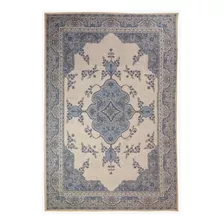 Tapete Sala Tabriz 200x250 Cm Tipo Belga Persa Classico Cor Azul