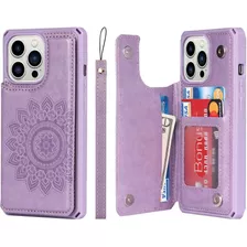 Funda Para iPhone 13 Pro Max - Lila/mandala Con Tarjetero