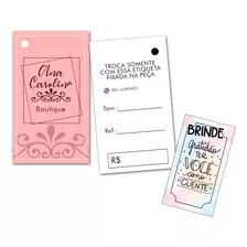 1000 Tag Etiqueta De Roupa Ou Peças - Personalizada + Brinde