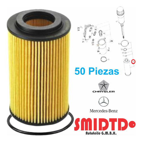 50 Filtros De Aceite Cartucho Mercedes Benz Ml320 1998-2003 Foto 3