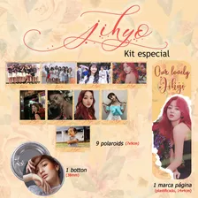 Kpop | Kit Jihyo Twice Com Polaroids + Marca Pagina + Botton