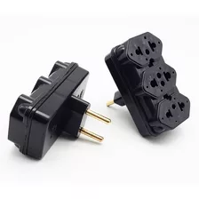 Kit 10 Plug Adaptador De Tomada T Benjamin Com 3 Saídas