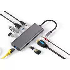 Hub Adaptador Usb-c Usb Hdmi 4k 60hz C. Sd/tf Audio Rj45 Dex