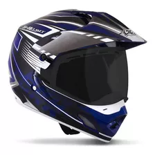 Capacete Integral Motocross Pro Tork Th1 Vision Adv Vis.fumê Cor Azul - Branco Tamanho Do Capacete 60