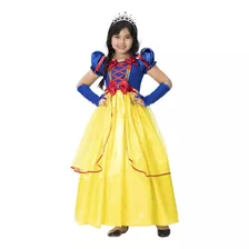 Vestido Fantasia Infantil Princesas Longo Premium Com Tiara