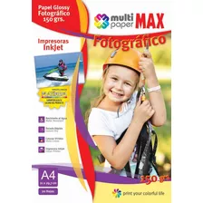 Papel Fotografico Max Glossy 150g A4 X20 Hojas Platinum