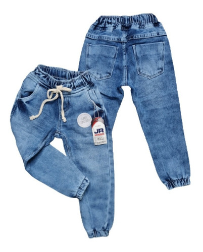 Calça Jeans Jogger Infantil Tam  1 2 3 