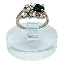 Anillo Bebé Elefante Con Piedra Verde