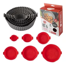 Kit6 Formas Silicone Airfryer Reutilizável Antiaderenteclink