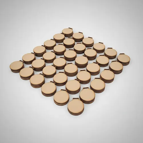 Medalla Para Armar En Mdf 5cm Circulo X100 Unidades Marrón Claro
