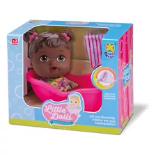 Boneca Little Dolls Negra Banheirinha Divertoys