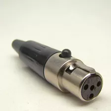 Conector Xlr Mini 4 Pinos Fêmea Prata Amphenol