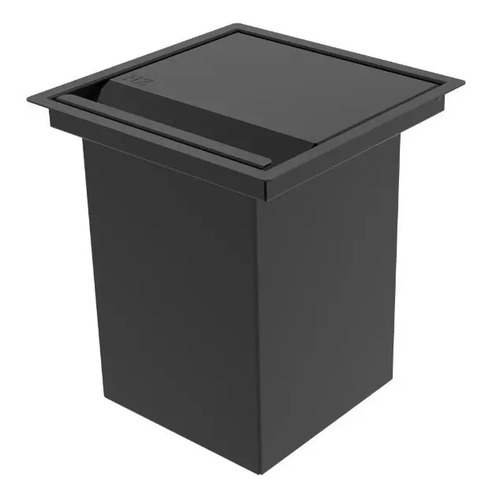 Lixeira Quadrada Pintada Preto 5 L Para Bancada Preto