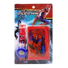 Kit Relógio + Carteira Homem Aranha Vingadores Spiderman 