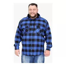 Camisa Masculina Xadrez Flanela Plus Size G1 G2 G3 Com Capuz