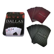 Baralho Duplo Dallas Com Cartas De Plástico - Estojo Em Lata