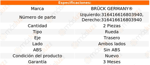 2- Mazas Rueda Traseras Altima 6 Cil 3.5l 2002/2006 Bruck Foto 2