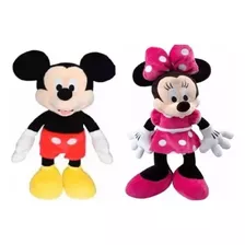 2 Bonecas Pelucia Minnie Rosa E Mickey Tamanho 45cm