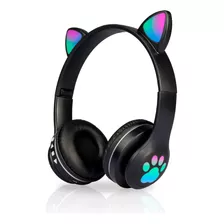 Auriculares Inalambricos - Suono Plegable P47 - Bluetooth Recargable Orejitas Luces Color Negro