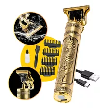Máquina Cortar Cabelo Retro Aparador Barbeador Recarregável Cor Dourado 5v