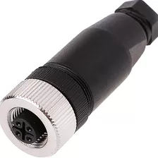 Conector Para Sensor M12 5 Pinos Fêmea Reto Pg7 Novo Com Nf